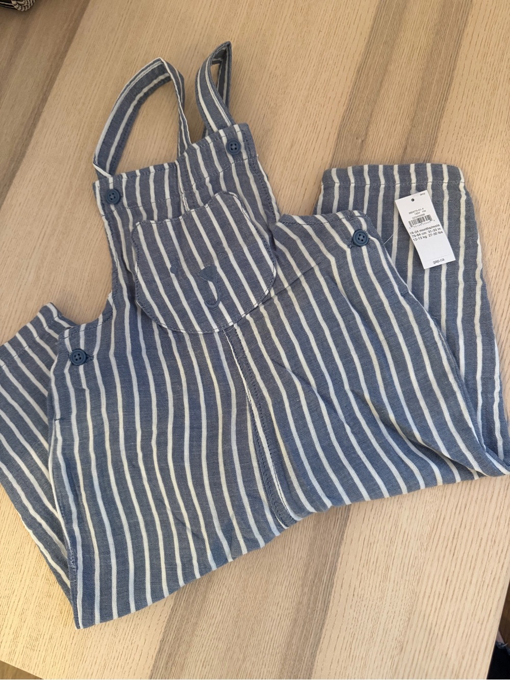 Baby GAP Blue & White Striped Kids Overalls